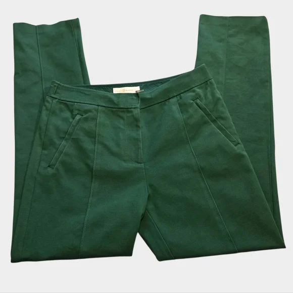 Tory Burch Vanner Ponte Trousers Pants Norwood Green Size 4 - Picture 4 of 8